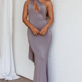Italian Summer Keyhole Bust Maxi Dress Charcoal