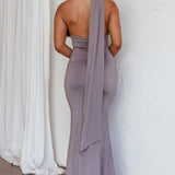 Italian Summer Keyhole Bust Maxi Dress Charcoal