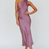 Italian Summer Tie Neck Midi Dress Grape