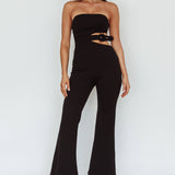 Glisten Cut-Out Buckle Waist Jumpsuit Black
