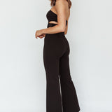 Glisten Cut-Out Buckle Waist Jumpsuit Black