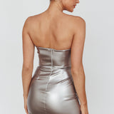 Jett Buckle Waist Mini Dress Metal