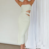 Glisten Cut-Out Buckle Waist Midi Dress Pistachio