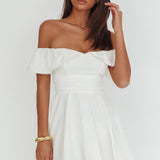 Lillianne Off-Shoulder A-line Mini Dress White