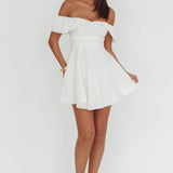 Lillianne Off-Shoulder A-line Mini Dress White