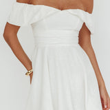Lillianne Off-Shoulder A-line Mini Dress White