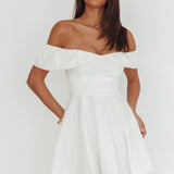 Lillianne Off-Shoulder A-line Mini Dress White