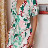 Anakin Twist Bust Mini Dress Swirl Green