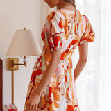 Anakin Twist Bust Mini Dress Swirl Orange
