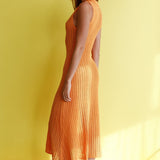Palm Island Collared Crochet Midi Dress Mango