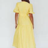 Summer Land V-Neckline Midi Dress Butter