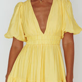 Summer Land V-Neckline Midi Dress Butter