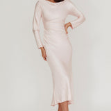 Loveland Cowl Back Midi Dress Baby Pink
