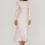 Loveland Cowl Back Midi Dress Baby Pink