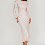 Loveland Cowl Back Midi Dress Baby Pink