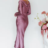 Loveland Cowl Back Midi Dress Grape