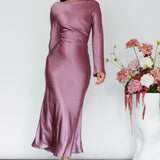 Loveland Cowl Back Midi Dress Grape