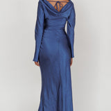 Loveland Cowl Back Midi Dress Navy
