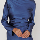 Loveland Cowl Back Midi Dress Navy