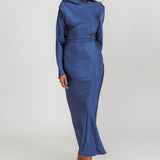 Loveland Cowl Back Midi Dress Navy