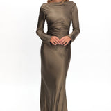 Loveland Cowl Back Midi Dress Olive