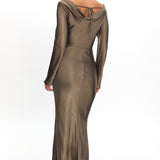 Loveland Cowl Back Midi Dress Olive
