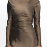 Loveland Cowl Back Midi Dress Olive