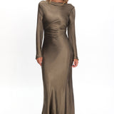 Loveland Cowl Back Midi Dress Olive