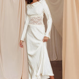Loveland Lace Insert Cowl Back Dress Oyster