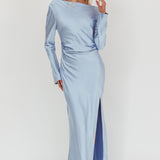 Loveland Long Sleeve Cowl Back Maxi Dress Blue