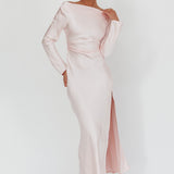 Loveland Long Sleeve Cowl Back Maxi Dress Pink