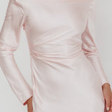 Loveland Long Sleeve Cowl Back Maxi Dress Pink