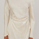 Loveland Long Sleeve Cowl Back Maxi Dress Beige