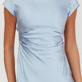 Loveland Cap Sleeve Cowl Back Midi Dress Baby Blue