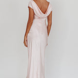 Loveland Cap Sleeve Cowl Back Midi Dress Blush