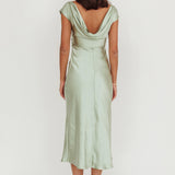 Loveland Cap Sleeve Cowl Back Midi Dress Sage
