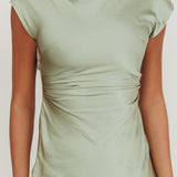 Loveland Cap Sleeve Cowl Back Midi Dress Sage