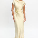 Loveland Cap Sleeve Cowl Back Midi Dress Butter
