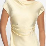 Loveland Cap Sleeve Cowl Back Midi Dress Butter