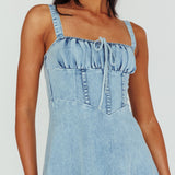 Sweet Pea Tied Bust Maxi Dress Denim Blue