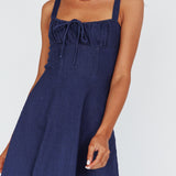 Sweet Pea Tied Bust Maxi Dress Indigo