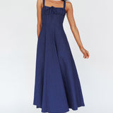 Sweet Pea Tied Bust Maxi Dress Indigo