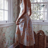 Sweet Pea Tied Shoulder Midi Dress Floral Blue