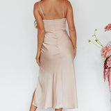 Giorgette Side Split Midi Dress Champagne