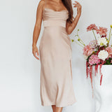 Giorgette Side Split Midi Dress Champagne