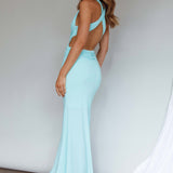 High Life Plunging Neckline Maxi Dress Mint