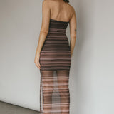 Island Life Strapless Maxi Dress Brown