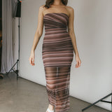 Island Life Strapless Maxi Dress Brown