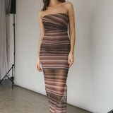 Island Life Strapless Maxi Dress Brown