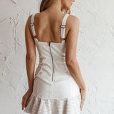 Riverside Ruffle Hem Mini Dress White